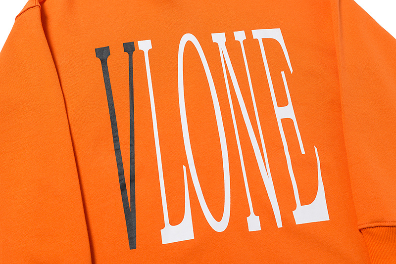 Оранжевый худи VLONE с чёрным логотипом