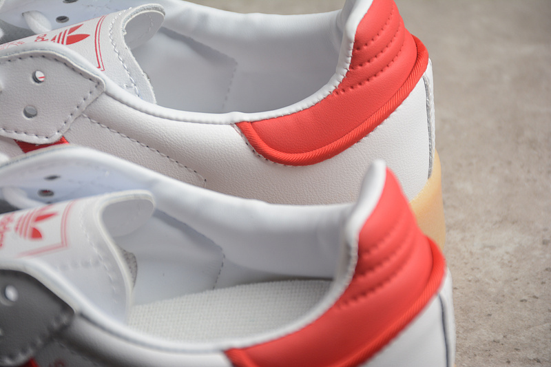 Классические Adidas Samba Vegan белые кроссовки с красными полоскам
