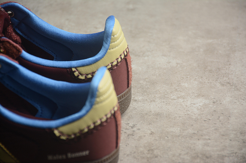 Бордовые кроссовки Adidas Samba x Wales Bonner с наружным язычком