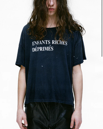 Enfants Riches Deprimes футболка черная с надписью бренда на груди