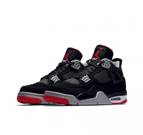 Черные кроссовки с голубыми и красными вставками Air Jordan 4