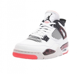 Белые кроссовки с черными вставками Air Jordan 4