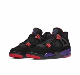 Черные кроссовки с синими и красными вставками Air Jordan 4