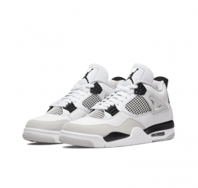 Белые с черным лого Jumpman кроссовки Air Jordan 4