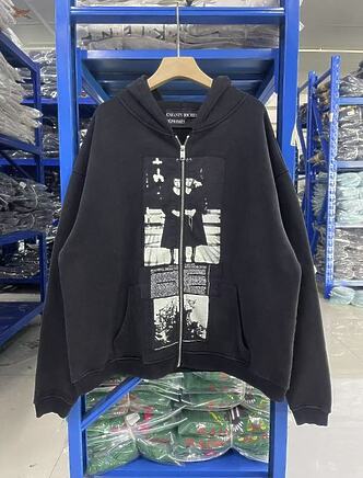 Enfants Riches Deprimes зип худи черного цвета с принтом на груди