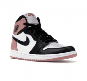 Черные с белым кроссовки с розовыми вставками Air Jordan High