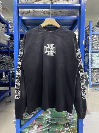 West Coast Choppers свитшот в темно-сером цвете из хлопка