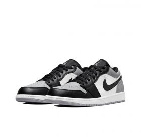 Черные с белыми и серыми вставками кроссовки Air Jordan Low