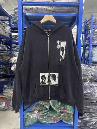 Теплое Enfants Riches Deprimes зип худи на молнии в черном цвете