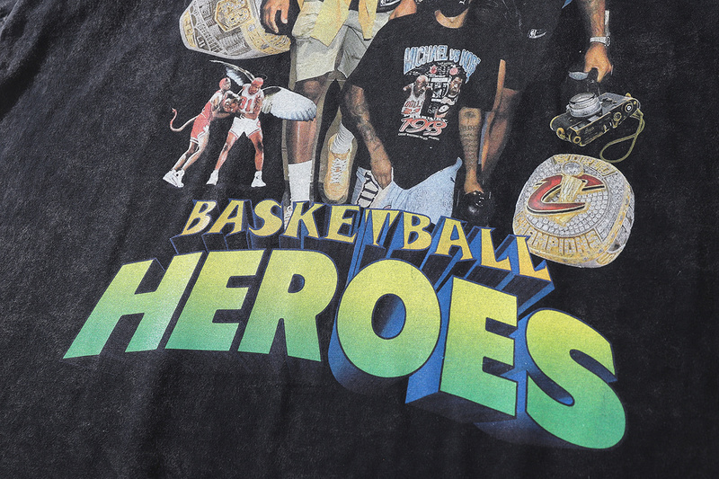 Чёрная футболка/ майка ТКРА крупный принт на груди "Basketball heroes"