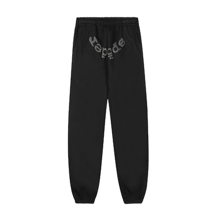 Штаны Sp5der в черном цвете из хлопка с надписью бренда