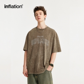 Модная футболка от бренда INFLATION в коричневом цвете