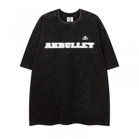 Брендовая черная Anbullet футболка с опущенной плечевой линией