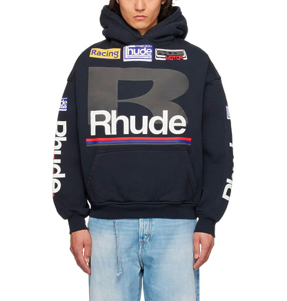 RHUDE худи в темно-синем цвете из качественного материала