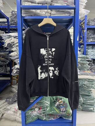 Enfants Riches Deprimes зип худи черного цвета с нашитым принтом