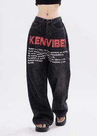 Эксклюзивные джинсы Ken Vibe выполнены в черном цвете с принтом