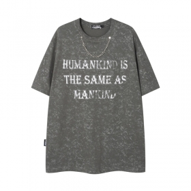 Темно-серая от бренда Bluremo с цепью хлопковая футболка