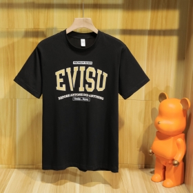 100% хлопковая чёрная футболка Evisu с коротким рукавом