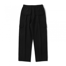 Чёрные хлопковые брюки-карго TXC Pants с карманами сбоку