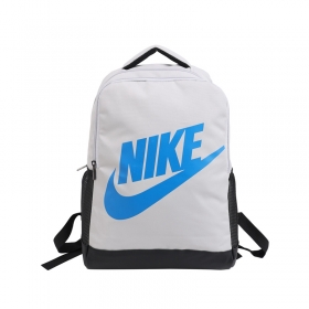 Повседневный белого-цвета спортивный Nike рюкзак с голубым логотипом 