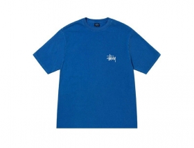 Полностью синего цвета Stussy с буквенным рисунком футболка