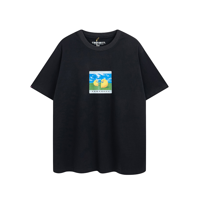 Черная футболка Carhartt с брендовым принтом "проигрыватель"