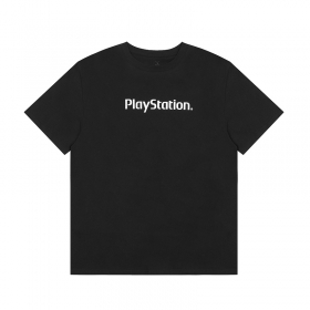 С надписью "Play Station" спереди Cactus Jack черная футболка