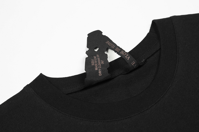 Чёрная хлопковая футболка VLONE с принтом репер "Pop Smoke"