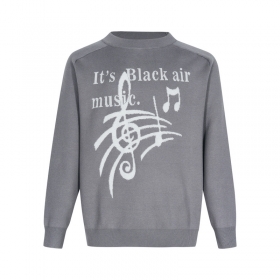 С изображением "Музыка" Black air практичный серый свитер