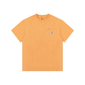Классическая оранжевая футболка с карманом и логотипом Carhartt