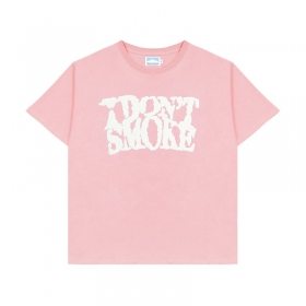 Розового-цвета футболка Donsmoke с округлым вырезом горловины
