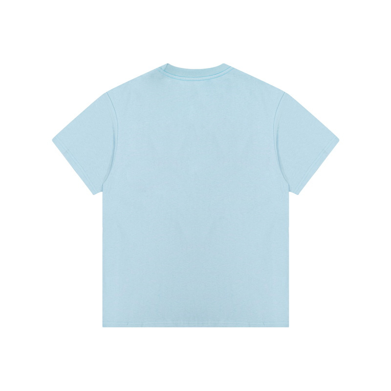 Хлопковая голубая футболка Carhartt с карманом на груди