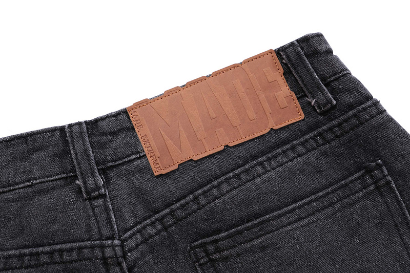 Тёмно-серые джинсы Made Extreme с цветными нашивками на штанинах