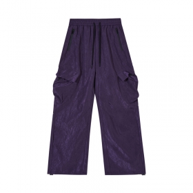 Нейлоновые фиолетовые свободные штаны Made Extreme с карманами