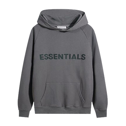 ESSENTIALS FOG стильное серое худи с черным логотипом