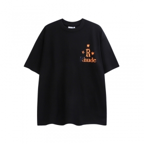 Стильная черного цвета футболка RHUDE с "пляшущими звездами"