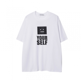 Простая белого цвета футболка Acne Studios с надписью "YOUR SELF"