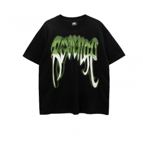 Классическая футболка Revenge черная с бело-зеленым рисунком