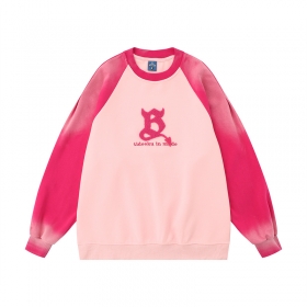 Розовый с буков "B" на груди свитшот TIDE EKU свободного кроя
