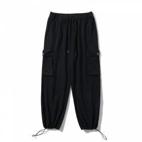 Базовые чёрные свободного кроя штаны TXC Pants с эластичными затяжками