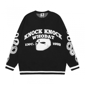 В черном цвете свитшот Knock Knock с логотипом бренда