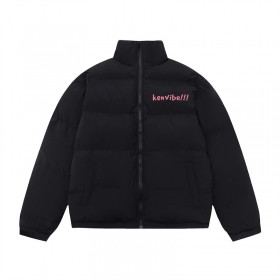 Куртка Ken Vibe черная современного дизайна с текстом на спине