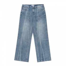 Эффектная модель UNINHIBITEDNESS голубого цвета джинсы