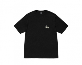 Черная футболка с фирменной печатью на спине Stussy