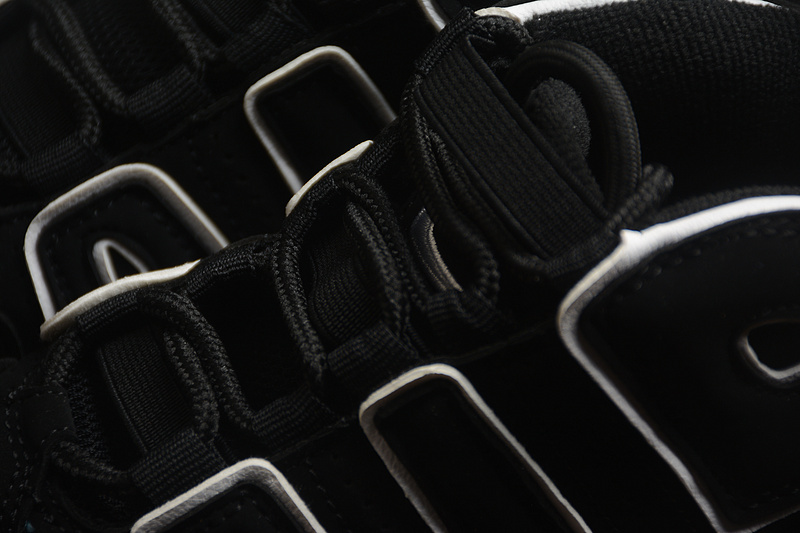 Nike Air More Uptempo 96 кроссовки чёрные замшевые с плотной подошвой