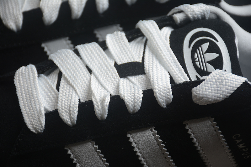 Трендовые чёрные Adidas Campus Bold 00S кроссовки с круглым носком