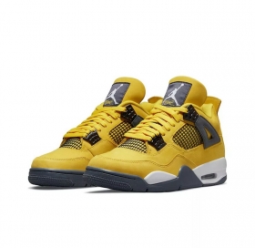 Желтые кроссовки с серыми вставками Air Jordan 4
