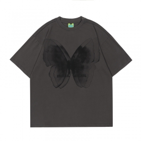 Тёмно-серая футболка Unusual с принтом бабочки на спине и груди