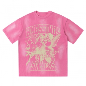100% хлопковая в розовом цвете оверсайз футболка бренда SUCKMY