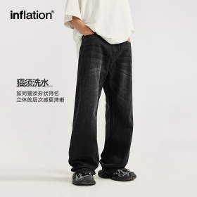 Прямого кроя черные джинсы INFLATION модель унисекс